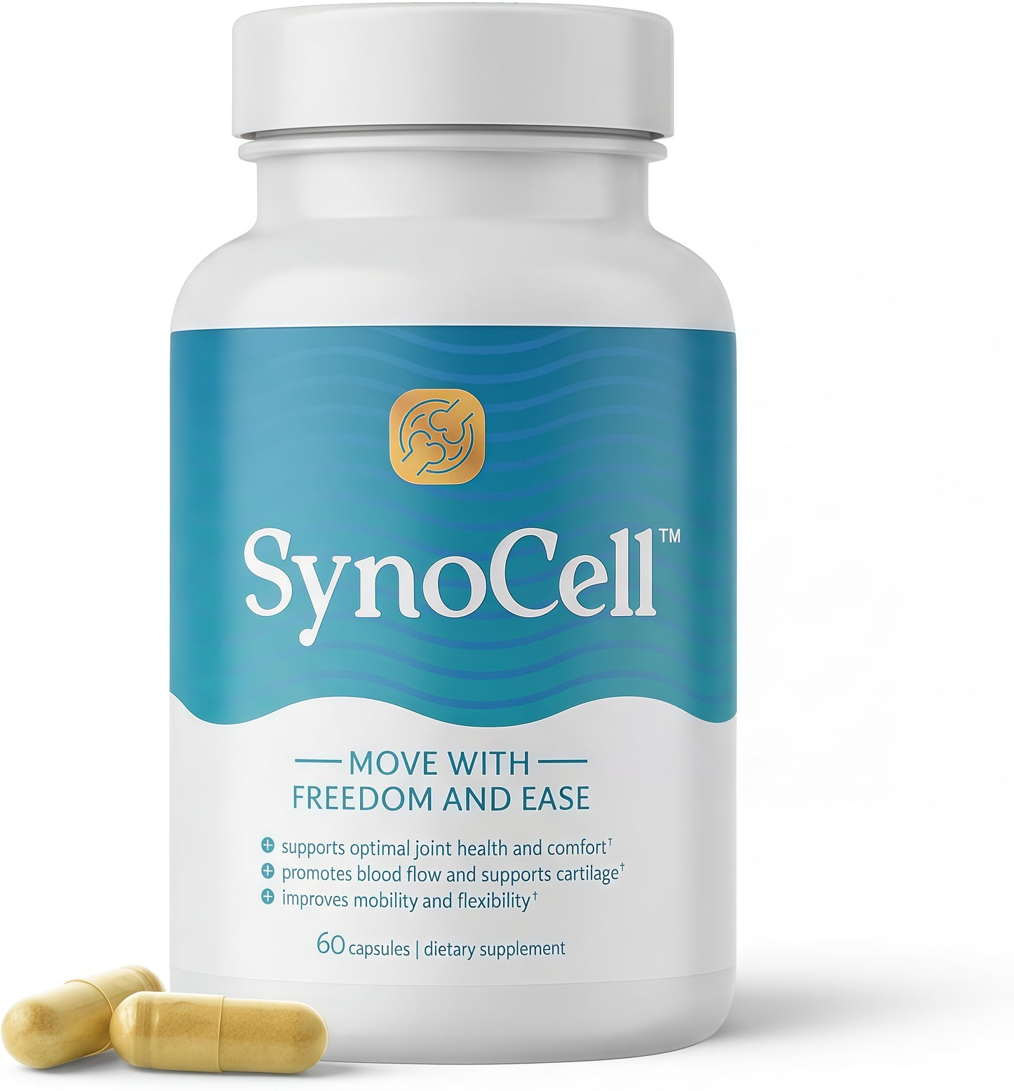 Synocell Glucosamine Chondroitin Complex Back, Neck, and Joint Support Supplement with Boswellia, Quercetin, & MSM - Renew Your Joints from the Inside Out - Move with Freedom and Ease